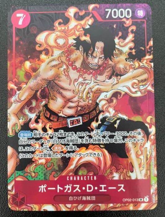 One Piece Card Game Portgas D. Ace parallel op02-013 Mint
